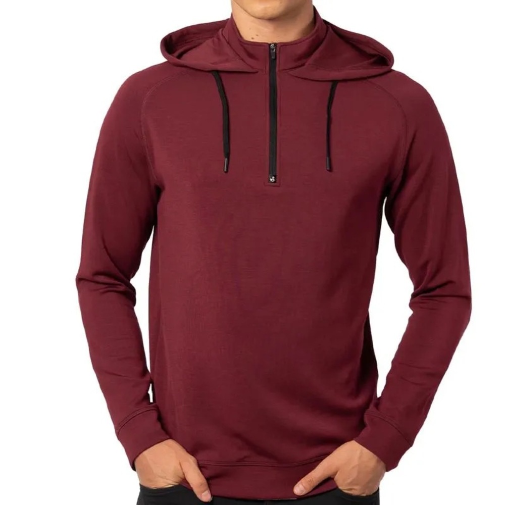 Swannies Golf Men's HC Quarter-Zip Hooded Sweatshirt Maroon Size Large $99